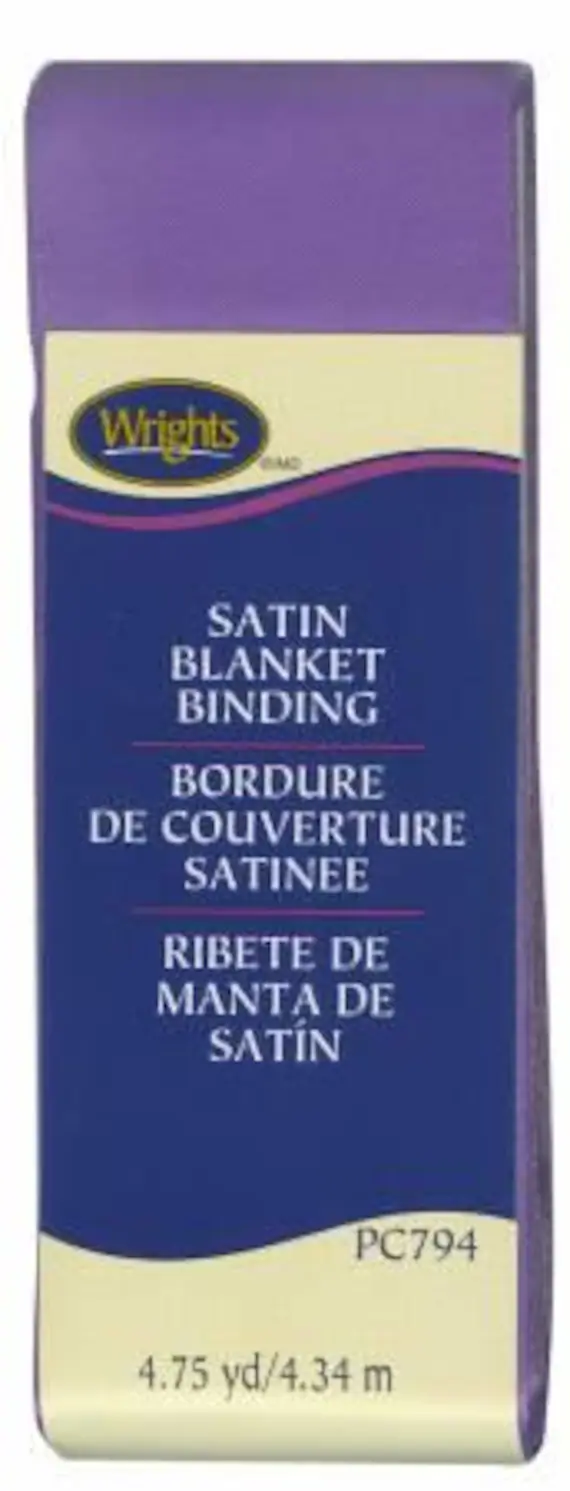 purple satin fabric - Grape Purple Wrights Single Fold Satin Blanket Binding; 2 by 4-3/4-Yard
