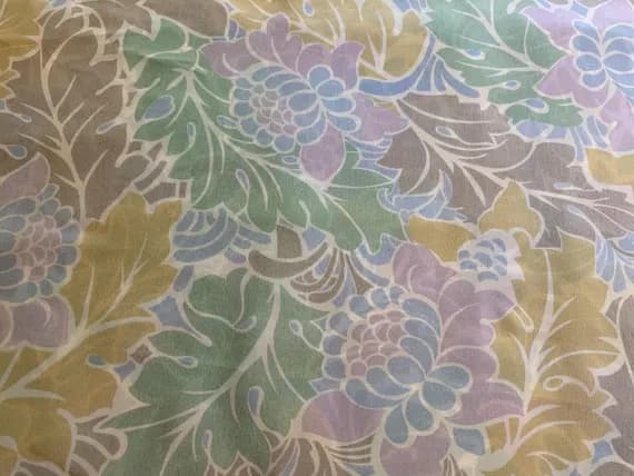crepe fabric - Vintage Pastel Floral - 16mm Silk Crepe de Chine Fabric