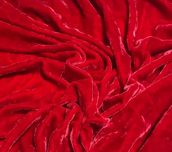 red velvet fabric - POINSETTIA RED Hand Dyed Silk Velvet Fabric