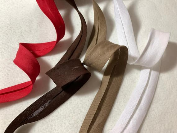 none - 100% Linen Bias Tape Trim Made in France 1-1/8" ( 4 Colors to choose from)