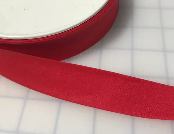 red none - RED Poly Cotton Single Fold Bias Tape Made in France 1" (3 yards)