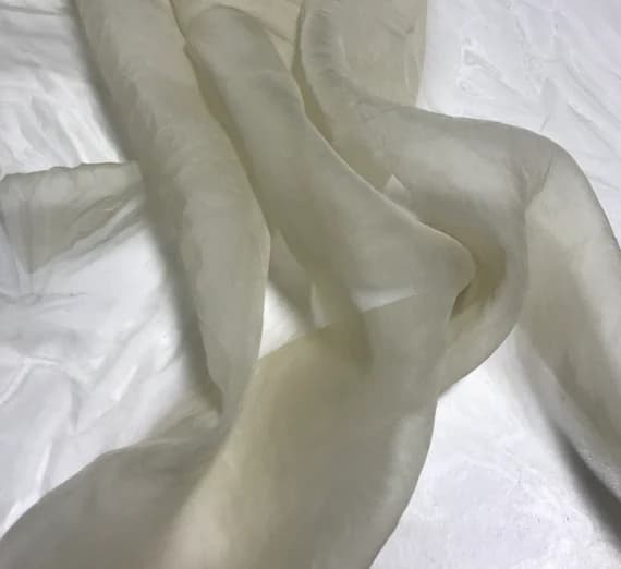 organza fabric - Hand Dyed ECRU - Silk Organza Fabric