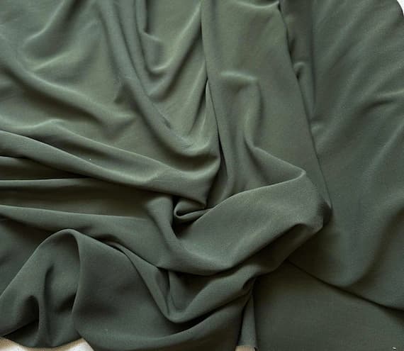 olive chiffon fabric - Olive Green - 8mm Silk Georgette Chiffon Fabric with STRETCH