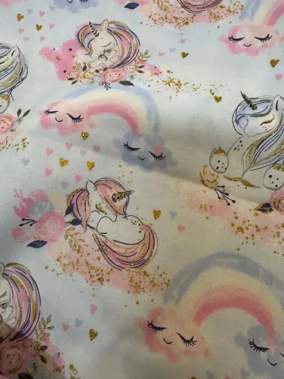 cotton fabric - Unicorns & Rainbows - Unicorn Utopia - by 3 Wishes Fabrics 100% Cotton Fabric