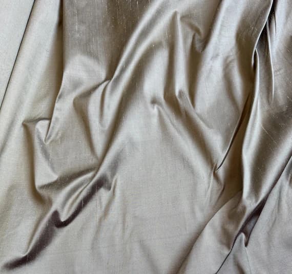 beige dupioni fabric - Golden Beige 100% Silk DUPIONI Fabric