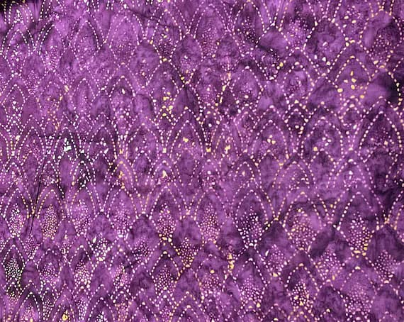 purple cotton fabric - Pointed Scales on Purple - Cranberry Chutney - by Kenna Ogg for Northcott Banyan Batik