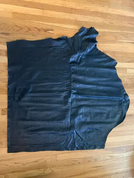black leather - Black Geometric Lambskin Leather Whole Hide - 10 Square Feet