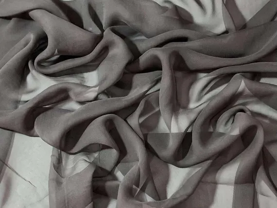 gray chiffon fabric - Smokey Gray - 8mm Silk Chiffon Fabric