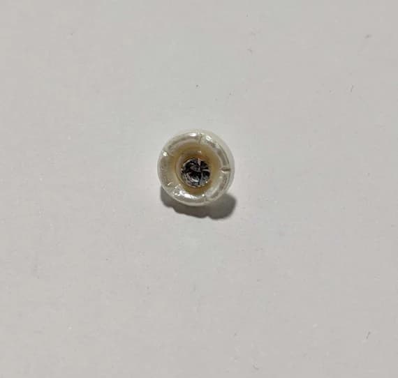 white none - White Pearl Rhinestone Plastic Button - 9mm / 3/8" - Dill Buttons (Set of 3)