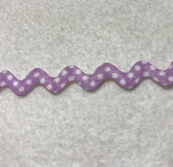 lavender none - Lavender Polka Dot Rick Rack Trim made in France 3/8" wide