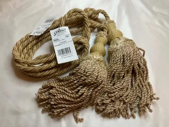 gold none - Gold & Pink Tassel Tieback for Curtains Tie Back New by Conso set of 2