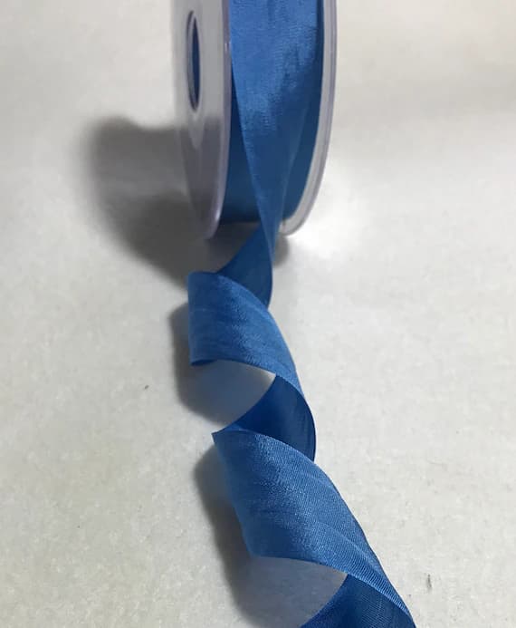 sapphire none - Sapphire Blue 25mm/1" Pure Silk Ribbon - Made in France