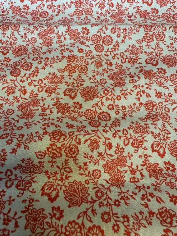 red cotton fabric - Hampton Vines Red The Summer House Collection - Liberty of London Cotton Fabric
