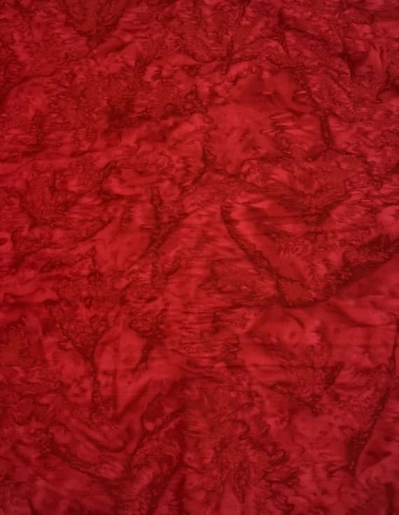 red cotton fabric - Crimson Red Shadows - Banyan Batik Tone on Tone 100% Cotton Fabric