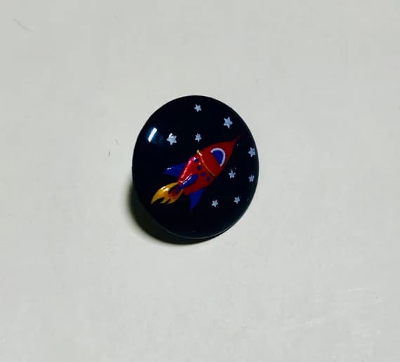 none - Space Rocket Ship Plastic Button - 15mm / 5/8" - Dill Buttons Brand - set of 2 buttons