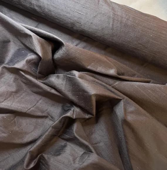 gray dupioni fabric - Smoke Gray - 100% Silk Dupioni Fabric