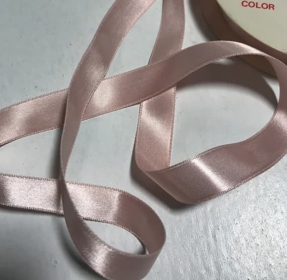 pink none - Pink 5/8" Vintage Grayblock Double Faced Satin Ribbon