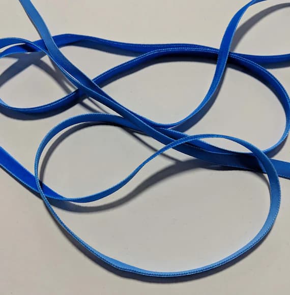 sapphire none - French VELVET Ribbon SAPPHIRE BLUE by the yard 3/8 inch
