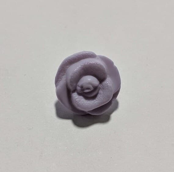 lavender none - Lavender Rose Flower Plastic Button - 15mm /1/2 inch - Dill Buttons - Set of 2
