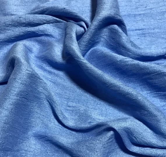 blue dupioni fabric - Hand Dyed Periwinkle Blue - Silk Dupioni Fabric