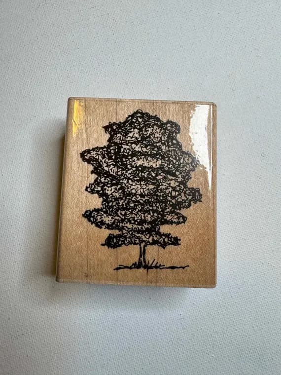 none - 2"x2.5" Trees of Seasons Set Wood Mounted Rubber Stamp (S254) By FRL Designs.