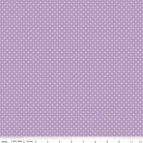 lavender cotton fabric - White Swiss Dot On Lavender - Riley Blake Cotton Fabric