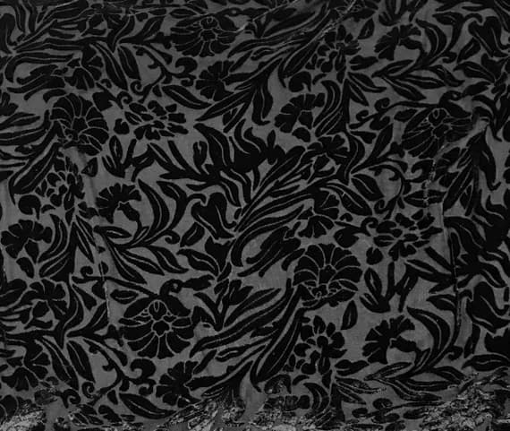 black velvet fabric - Black FLORAL Burnout Silk Velvet Fabric