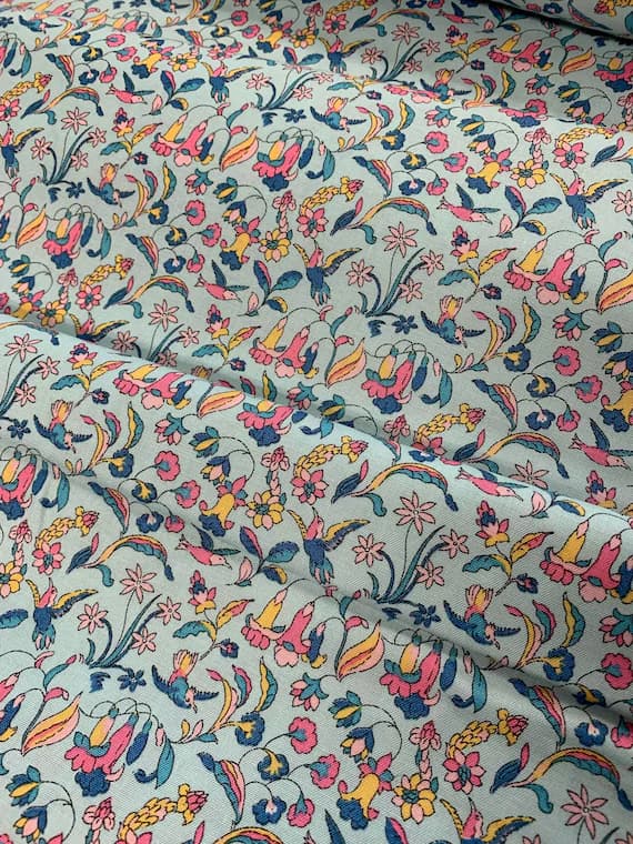 cotton fabric - Flora and Fauna C - The Collector's Home Nature's Jewel - By Liberty Fabrics for Riley Blake - Cotton Fabric