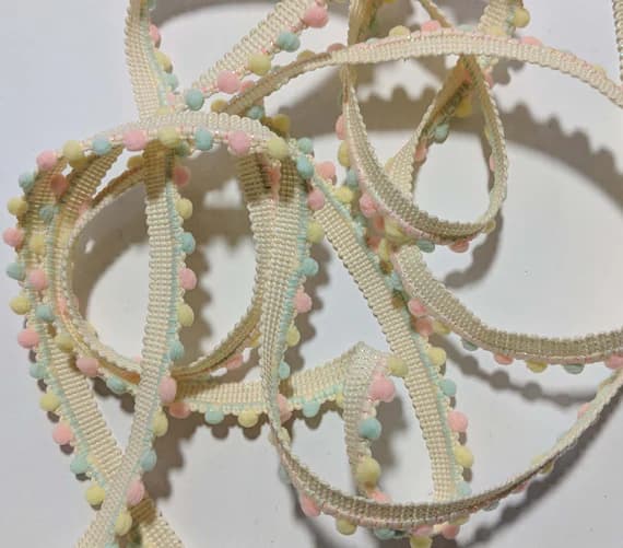 none - COTTON CANDY Variegated French Pom Pom Trim (1/2" wide)