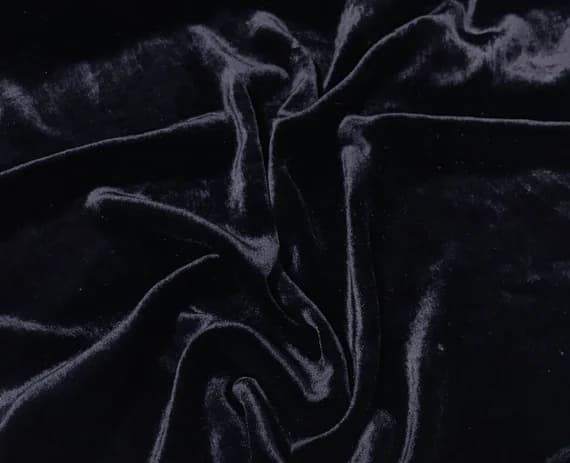 blue velvet fabric - MIDNIGHT BLUE Silk Velvet Fabric