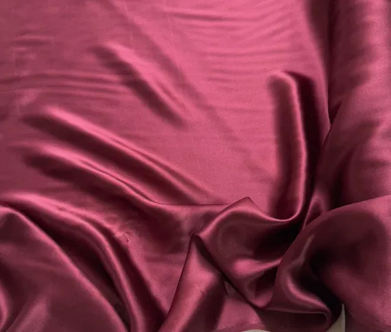 burgundy charmeuse fabric - Burgundy Red - 100% Silk Charmeuse Fabric