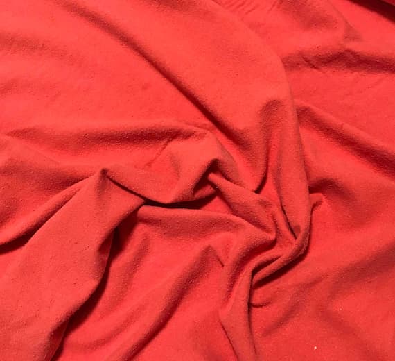 orange noil fabric - BLOOD ORANGE Hand Dyed Raw Silk NOIL Fabric