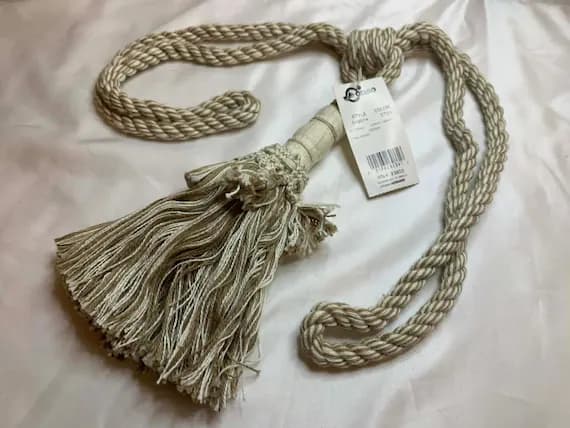 beige none - Beige & White Tassel Tieback for Curtains Tie Back New by Conso