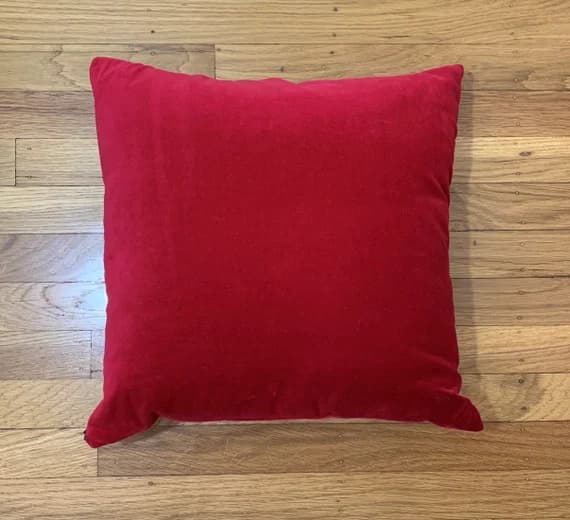 scarlet velvet fabric - Cotton Velvet Pillow Cover in SCARLET RED Handmade