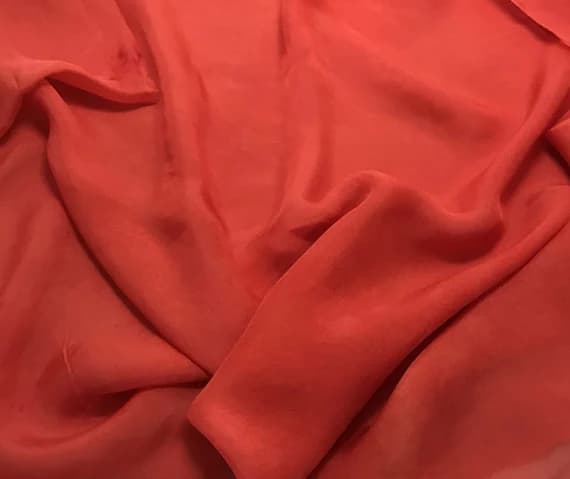 orange chiffon fabric - Hand Dyed BLOOD ORANGE Soft Silk Organza Fabric - 54" wide