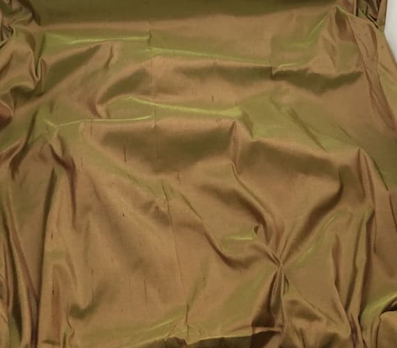 red dupioni fabric - GOLDEN RED Iridescent Silk DUPIONI Fabric - 1 Yard