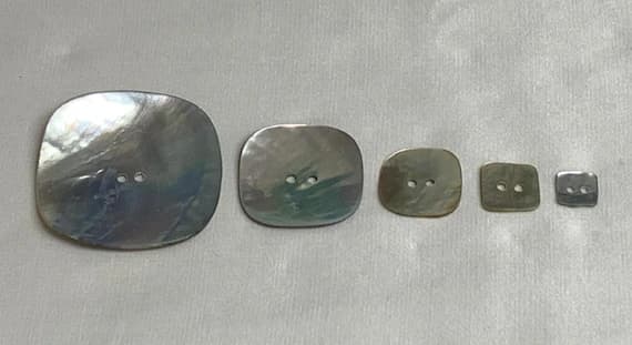 none - Italian Square Natural Shell MOP Pearl Button (5 Sizes to Choose From)