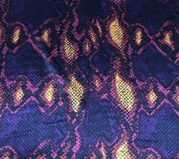 charmeuse fabric - Rainbow Snakeskin - Silk Charmeuse Fabric