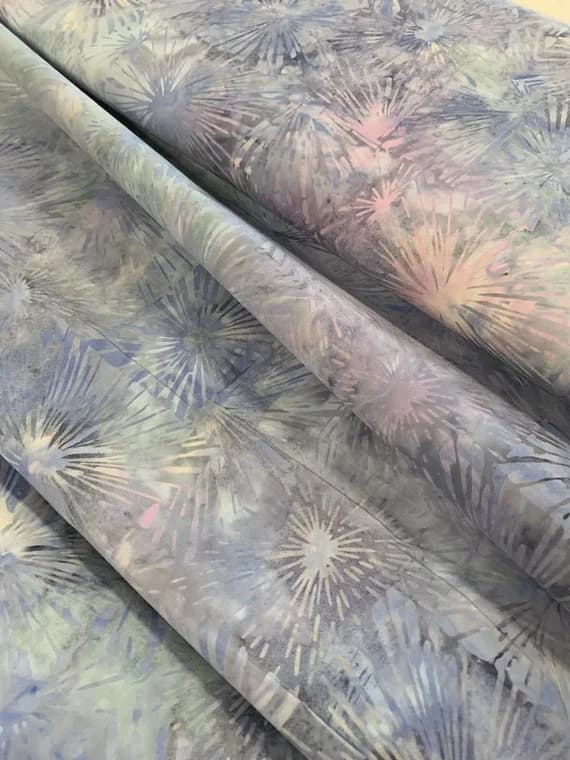 cotton fabric - 1/2 yard increments Hyacinth Burst Batik Cotton Fabric Vintage 90's OOP Hoffman