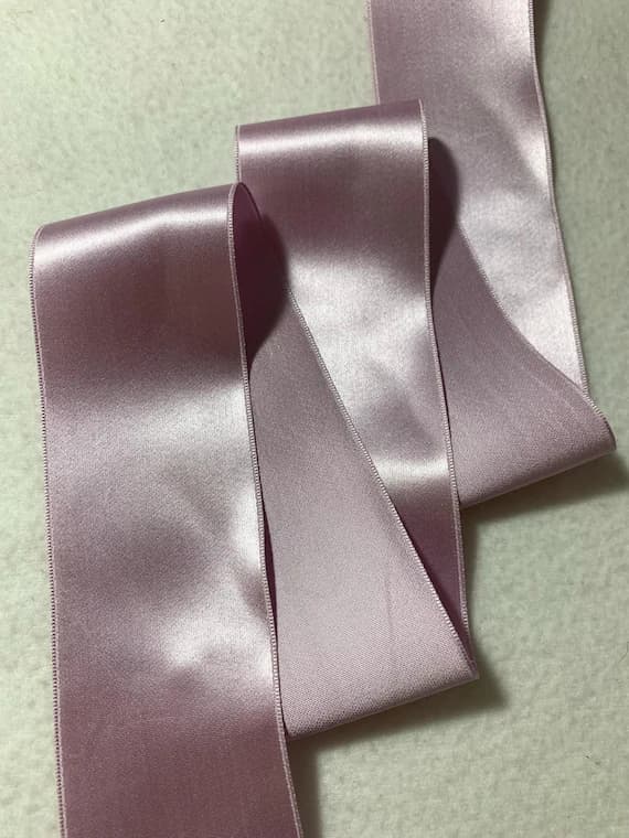 lavender none - Lavender 100% Pure Silk Single Faced Satin Ribbon - 50mm/2" Made in Japan