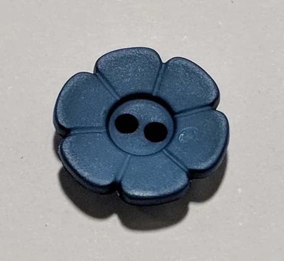 teal none - Blue Teal Daisy Flower Plastic Button - 15mm / 5/8 inch - Dill Buttons - Set of 4