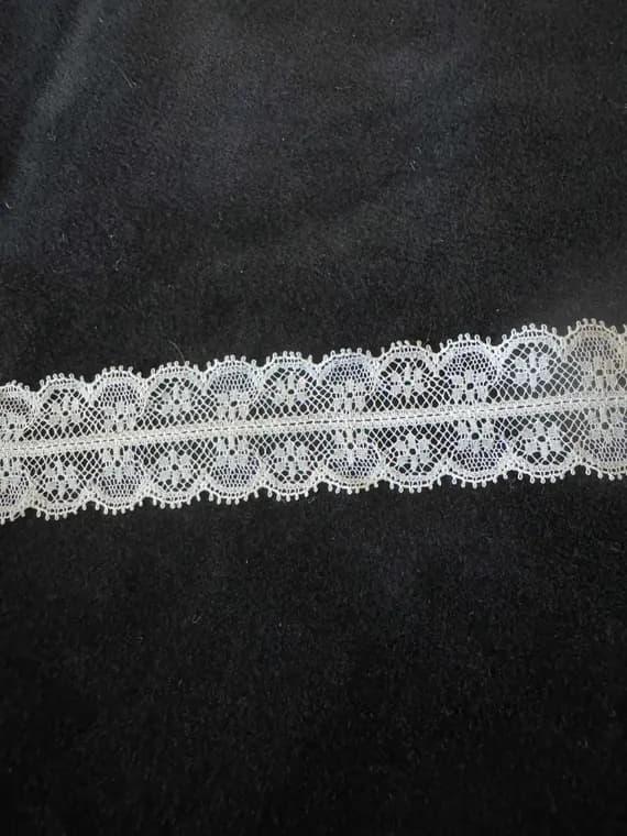 white lace - Vintage White Floral Double Border Heirloom Lace Trim 1" wide x 2 Yards