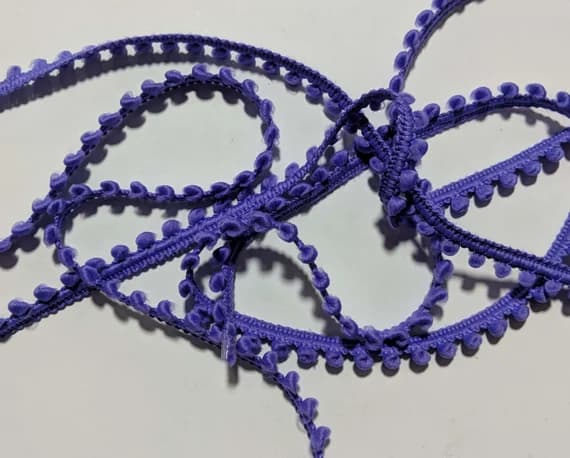 purple none - PURPLE French Pom Pom Trim (3/8" wide)