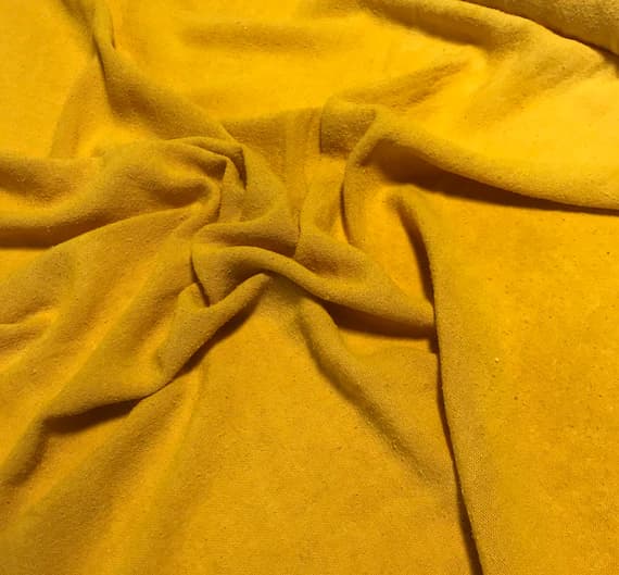 mustard noil fabric - MUSTARD YELLOW Hand Dyed Raw Silk Gauze NOIL Fabric