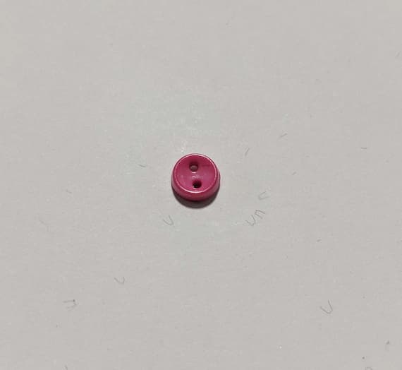 pink none - Pink Tiny Baby or Doll 2 Hole Plastic Button -7mm / 1/4 inch - Dill Buttons -Set of 6