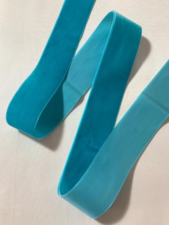 turquoise none - TURQUOISE BLUE French Velvet Ribbon (1 1/2" wide)
