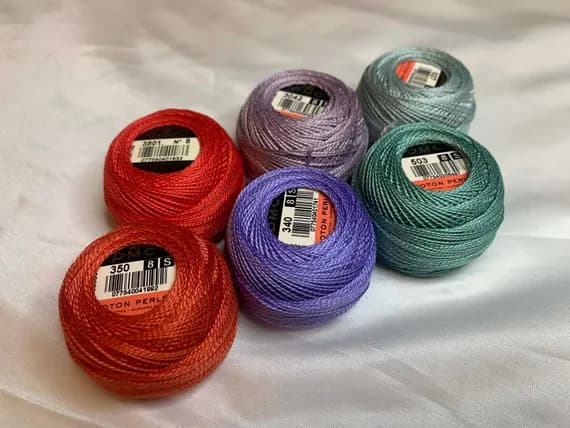 teal none - lot of 6 DMC 116 8 Perle Cotton Thread Balls; Size 8 brand new #60 orange purple teal