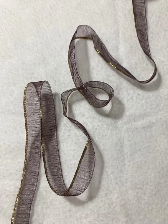 maroon none - Vintage French Sparkling Organdy Ribbon Dark Maroon (COCO) 9/16" - 2 Yards