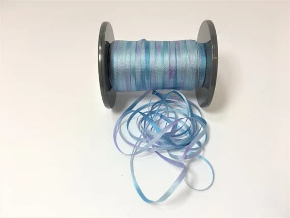 lavender none - 2mm Silk Ribbon Hand Dyed Sky Blue Turquoise & Lavender #13