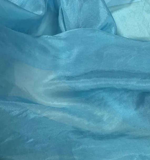 aqua habotai fabric - Hand Dyed AQUA BLUE China Silk HABOTAI Fabric